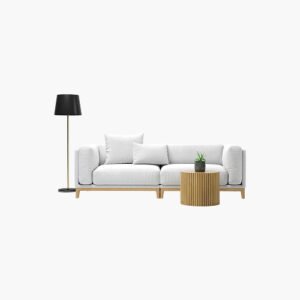 Set of Elegant Wooden Sofa